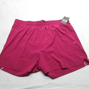 DSG Shorts Mens XXL Burgundy 5" Stride Run Moisture Wicking Reflective Lined NEW